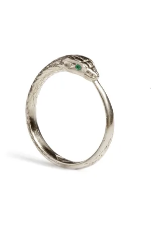 Rachel Entwistle Ouroboros Snake Ring With Emeralds / P - With Emeralds / P