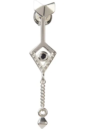 Rachel Entwistle Single Mini Octa Earrings Silver With A Sapphire - Single
