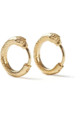 Rachel Entwistle Small / Single / 9ct Yellow Mini Ouroboros Snake Huggies Solid - 10mm / Single / 9ct Yellow