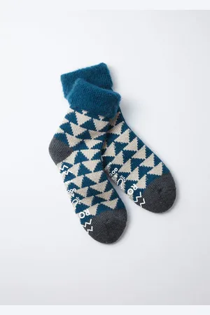 RoToTo Comfy Room Socks Green/charcoal - S