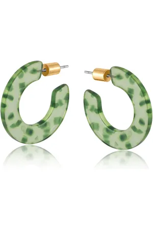 Big Metal London Flat Resin Hoop Earrings