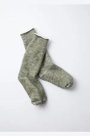 RoToTo Double Face Crew Socks Army - S