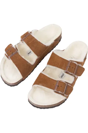 Birkenstock Arizona Shearling Sandals In Mink - 4.5 Uk