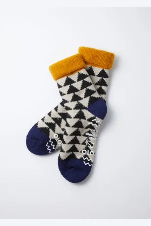 RoToTo Comfy Room Socks Gold/ /navy - S