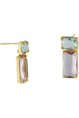 Big Metal London Pink Allure Stone Cut Luxe Earrings