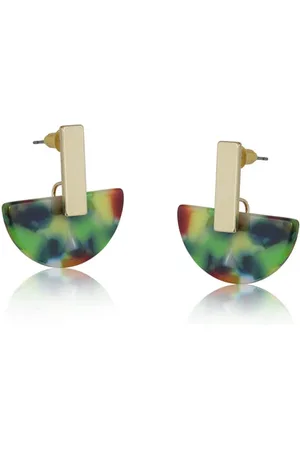 Big Metal London Orange Half Disc Earrings