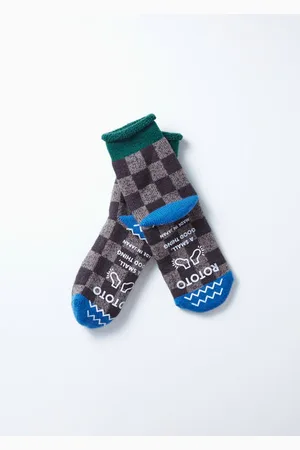 RoToTo Pile Room Socks Dark Green/ - M