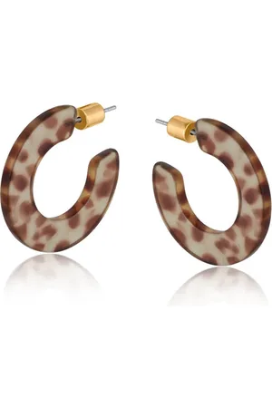 Big Metal London Flat Resin Hoop Earrings