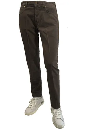 BRIGLIA - Steve Chocolate Brushed Cotton Stretch Moleskin Feel Jeans 424507 556 - 52 (36w)