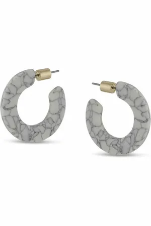 Big Metal London Annabelle Resin Hoops White/grey