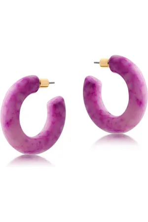 Big Metal London Colombe Marbled Resin Hoop Earrings London