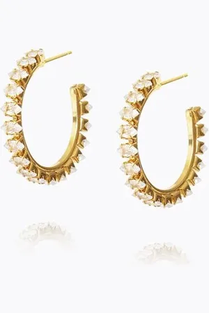Caroline Svedbom - Navette Hoop Earrings - / Crystal - Os