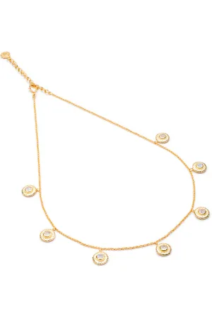 Azuni London Luna -disc Gemstone Necklace Moonstone