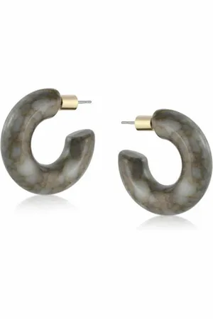 Big Metal London Maya Marbled Resin Hoop Earrings In London