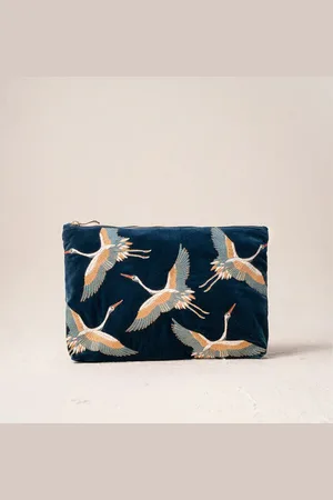 ELIZABETH SCARLETT Cranes Everyday Pouch - Ink