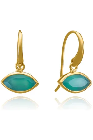 Azuni London Lena Marquise Gemstone Earrings - Labradorite