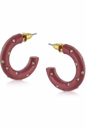 Big Metal London Nia Encrusted Hoop Earrings In London