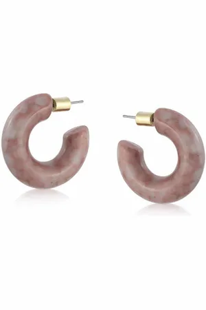 Big Metal London Maya Marbled Resin Hoop Earrings In London
