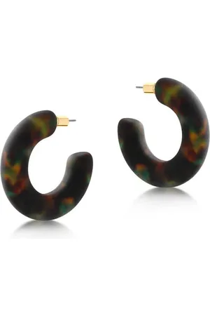 Big Metal London Amy Matte Resin Hoop Earrings London