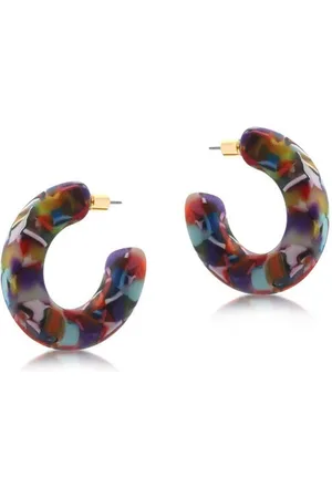 Big Metal London Amy Matte Resin Hoop Earrings London
