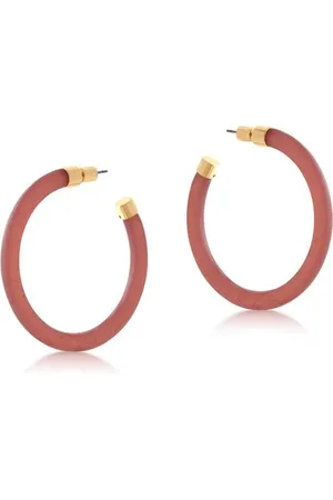 Big Metal London Elle Resin And Metal Hoop Earrings London