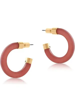 Big Metal London Isabella Resin And Metal Hoop Earrings Dark London