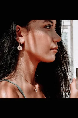 Azuni London Cygnus Astral Coin Sleeper Earrings