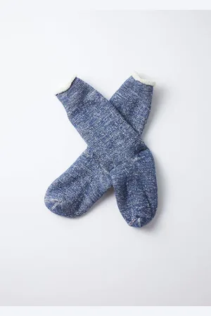 RoToTo Double Face Crew Socks Deep Ocean - M