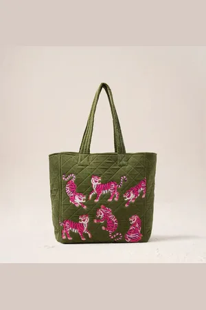 ELIZABETH SCARLETT Wild Tiger Tote - Fern