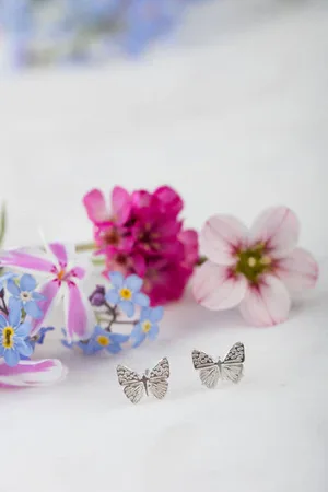 Amanda Coleman Sterling Butterfly Earrings - Mini Studs
