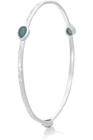 Azuni London Simi Three Stacking Bangle Aqua - Labdorite