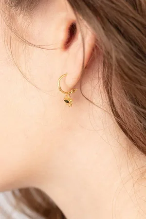 Amanda Coleman Marquise Flower Hoop Earrings