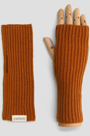 Jo Cranston Lambswool Fisherman’s Fingerless Gloves In
