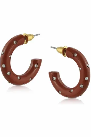 Big Metal London Nia Encrusted Hoop Earrings In London