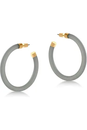 Big Metal London Elle Resin And Metal Hoop Earrings Grey London