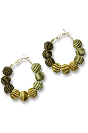 Narratives The Agency Small Mix Woven Ball Hoop Earrings