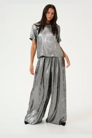 Kaffe Lorina Wide Pants In Sliver - 34