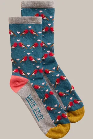 White Stuff Fluffy Robin Ankle Sock - Multi - Uk 3-5