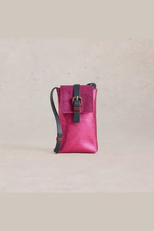 White Stuff Clara Buckle Leather Phone Bag - Metallic