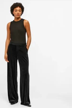 Object Wide Leg Velvet Trousers – - Xs