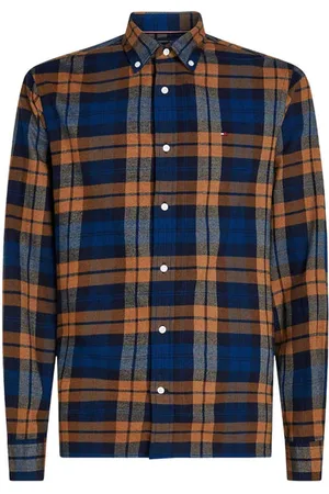 Tommy Hilfiger Shirt Man Mw0mw37352 0ms Brushed Shirt - Blu / S