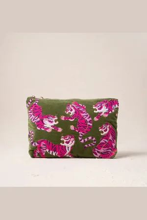 ELIZABETH SCARLETT Wild Tiger Everyday Pouch - Fern