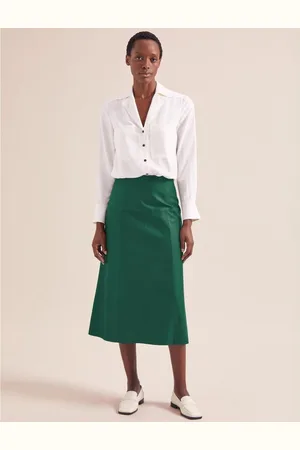 Cefinn Tiana Leather Panelled Midi Skirt Size: 8, Col: - 8