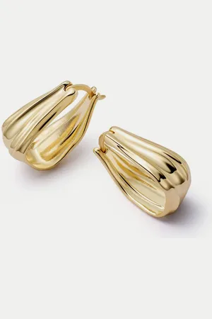 Daisy London Plated Organic Creole Earrings - | Onesize