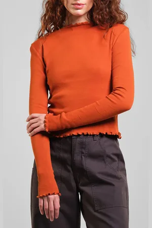 Dedicated Medium Orange Ryd Rib Top - Orange / M