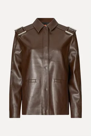STINE GOYA Buckle Detail Faux Leather Jacket Size: L, Col: - L