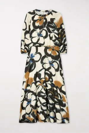Luisa Cerano Autumn Crop Balloon Sleeve Midi Dress Col: 1110 Mul - 14