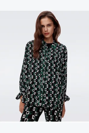 Diane von Furstenberg Alona Chain Oversized Blouse Size: S, Col: - S