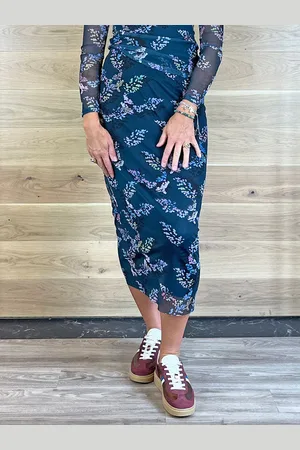 Riani Skirt Dark Sea Patterned - Uk 8