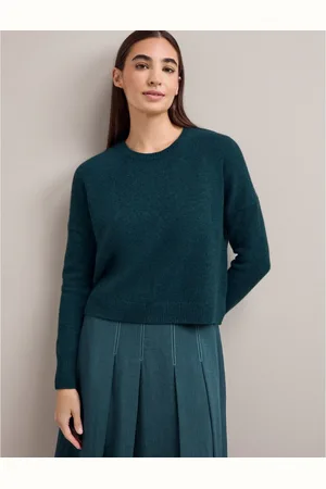Cefinn Lainey Cashmere Back Button Detail Jumper Size: Xs, Col: Burgun - S
